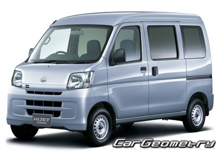 Кузовные размеры Daihatsu Hijet Cargo 2012-2017, Размеры кузова Дайхатсу Хайджет Карго 2012-2017