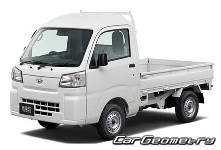 Кузовные размеры Daihatsu Hijet Truck с 2022, Размеры кузова Дайхатсу Хайджет Трак с 2022