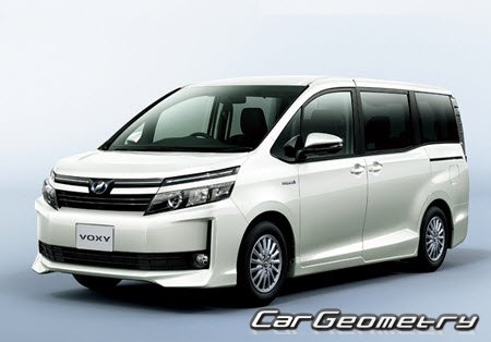 Кузовные размеры Toyota Noah Hybrid 2014-2021, Размеры кузова Toyota Voxy Hybrid 2014-2021