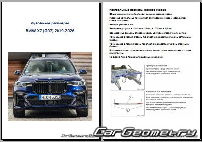 Размеры кузова  BMW X7 (G07) 2019-2026 Body dimensions