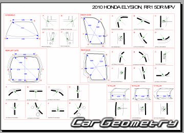 Кузовные размеры Honda Elysion (RR) 2004-2013 (RH Japanese market) Body dimensions