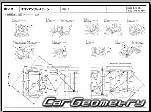Кузовные размеры Honda Elysion (RR) 2004-2013 (RH Japanese market) Body dimensions