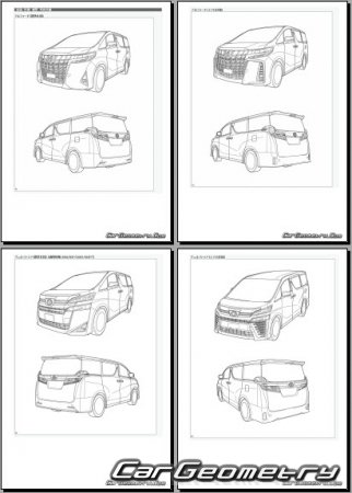 Toyota Alphard и Toyota Vellfire (AGH3# GGH3#) 2015-2021 (RH Japanese market) Body dimensions