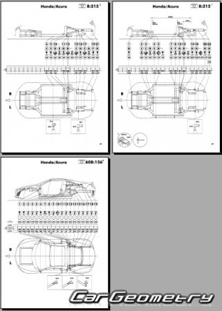 Кузовные размеры Honda NSX (NC1) 2016-2023 (RH Japanese market) Body dimensions