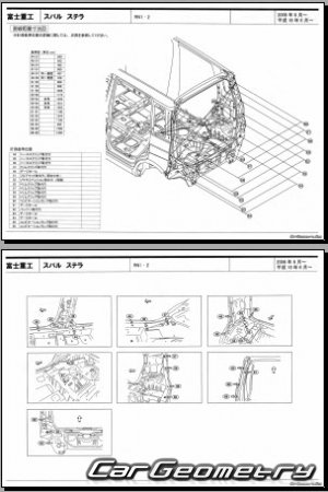 Размеры кузова Subaru Stella (RN1 RN2) 2006-2010 (RH Japanese market) Body dimensions