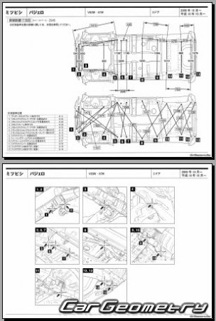 Mitsubishi Pajero (V83W V87W) 2006-2020 (RH Japanese market) Body dimensions