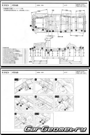 Mitsubishi Pajero (V93W V97W) 2006-2020 (RH Japanese market) Body dimensions