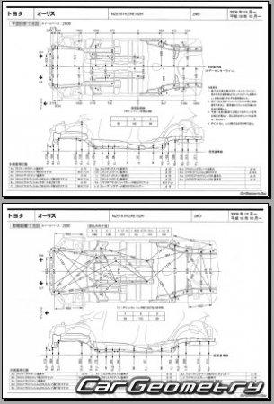   Toyota Auris 2007-2012 (RH Japanese market) Body dimensions