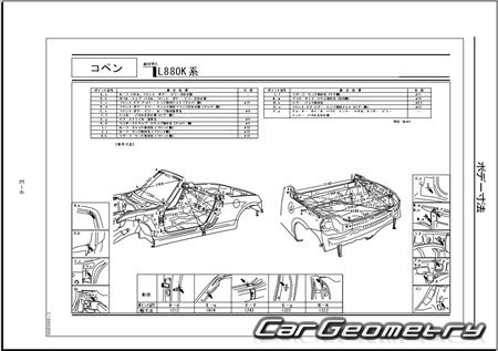   Daihatsu Copen (L880K) 2002-2012 (RH Japanese market) Body Repair Manual