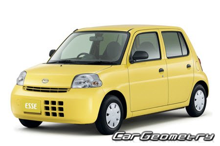 Кузовные размеры Daihatsu Esse (L235S L245S) 2005–2011, Размеры кузова Дайхатсу Эсси