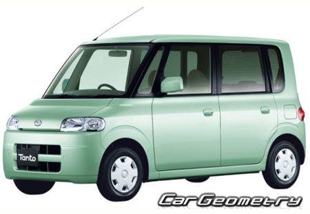 Кузовные размеры Daihatsu Tanto (L350 L360) 2003–2007, Размеры кузова Дайхатсу Танто