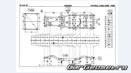 Nissan Patrol (Y60) 1989-1997 Body dimensions