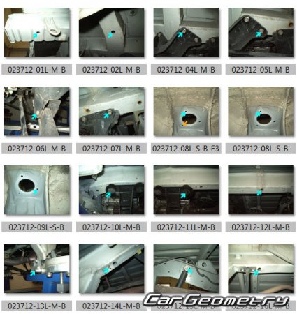 Кузовные размеры Daihatsu Atrai 7 и Daihatsu Hijet 1999-2004 (RH Japanese market) Body Repair Manual