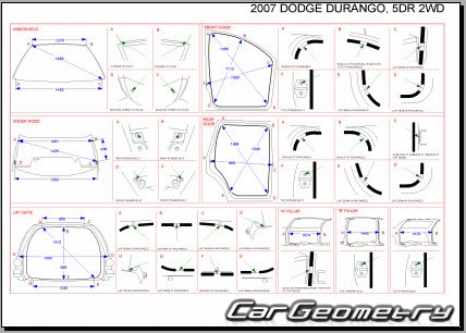 Dodge Durango (ND) 2004-2009 Body dimensions