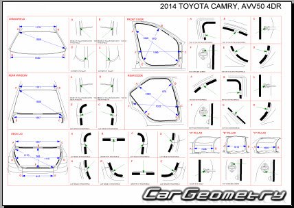 Toyota Camry Hybrid  (AVV50) 2011-2017 (RH Japanese market) Body dimensions