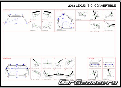 Lexus IS250C (GSE20) 2009-2015 (RH Japanese market) Body dimensions