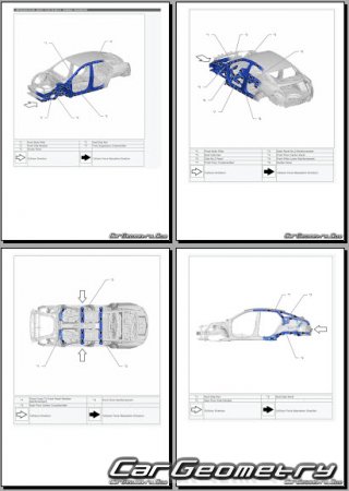 Кузовные размеры Toyota Crown 2023-2028 Collision Repair Manual