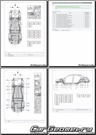 Кузовные размеры Toyota Crown 2023-2028 Collision Repair Manual