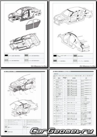 Lexus LS600H LS600HL (UVF45 UVF46) 2007-2011 (RH Japanese market) Body dimensions