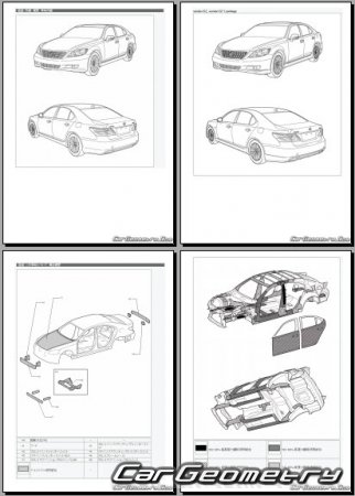 Lexus LS460 и LS460L 2006–2009 (RH Japanese market) Body dimensions