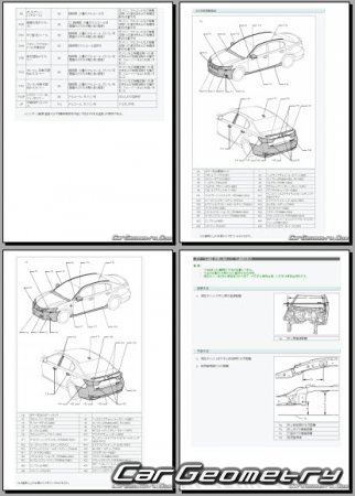 Lexus GS250 GS350 (GRL10 GRL11 GRL15) 2012-2015 (RH Japanese market) Body dimensions