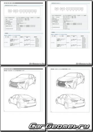 Lexus GS300h GS450h (AWL10 GWL10) 2017-2020 (RH Japanese market) Body dimensions