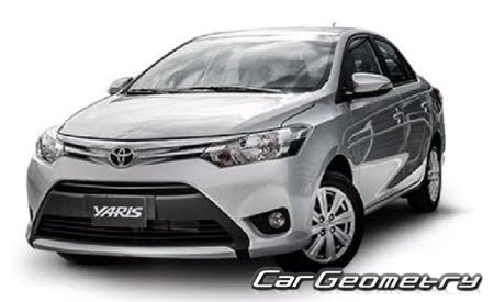 Кузовные размеры Toyota Yaris Sedan 2013–2017, Размеры кузова Тойота Ярис Седан правый руль