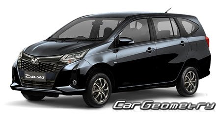 Кузовные размеры Toyota Calya (B40) 2016-2022, Размеры кузова Тойота Калья Б40