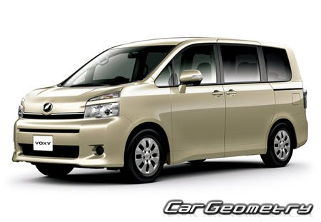 Кузовные размеры Toyota Тойота Вокси 2007-2014, Размеры кузова Toyota Voxy 2007-2014