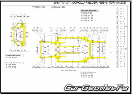 Toyota Corolla Fielder (E16#) 2012-2015 (RH Japanese market) Body dimensions