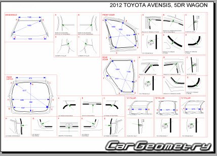 Toyota Avensis (ZRT272) 2008-2015 (RH Japanese market) Body dimensions
