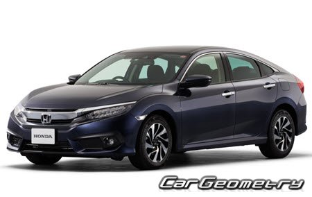 Кузовные размеры Honda Civic Sedan (FC1) 2017-2020, Размеры кузова Хонда Цивик седан