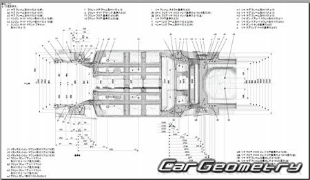 Размеры кузова Honda Civic Sedan (FC1) 2017-2020 (RH Japanese market) Body Repair Manual