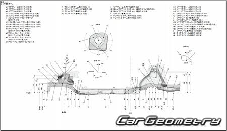 Размеры кузова Honda Civic Hatchback (FK7) 2017-2020 (RH Japanese market) Body Repair Manual
