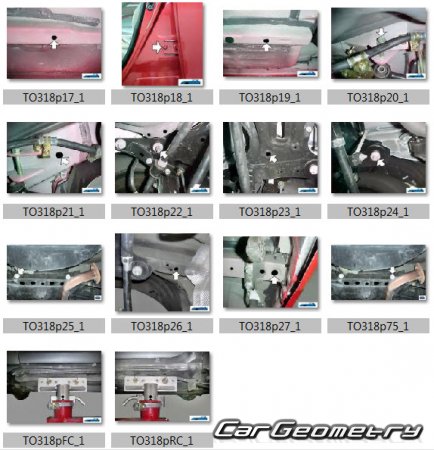 Размеры кузова Toyota Aurion (ACV40 GSV40) 2006-2012 RH Body Repair Manual
