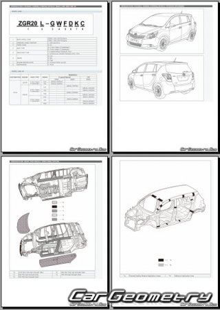 Размеры кузова Toyota E'z 2011–2017 (RH Asia market) Body dimensions