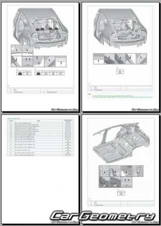Размеры кузова Toyota Prius (MXWH6# ZVW6#) s 2023 Body Repair Manual