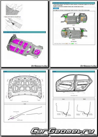 Кузовные размеры Hyundai Elantra Hybrid (CN7 HYV) 2021–2027 Body Repair Manual