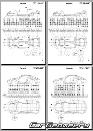 Porsche 911 Targa (997) 2005–2012 Body dimensions