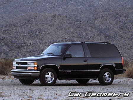 Chevrolet Tahoe I (GMT410) 1995–1999 (3-door) Body dimensions