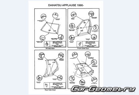 Daihatsu Applause 1990-2000 Body dimensions
