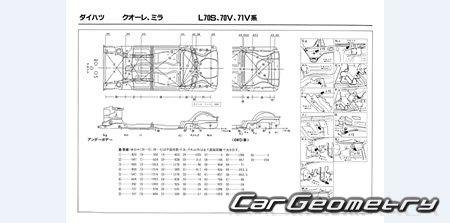   Daihatsu Mira & Coure & Domino (L70 L80) 1985-1992 Body dimensions