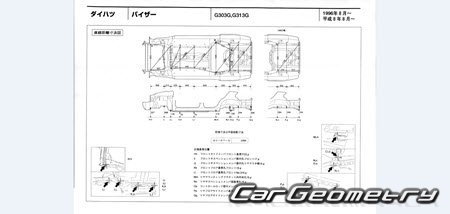 Daihatsu Pyzar (G303G G313G) 1996-2002 (RH Japanese market) Body dimensions
