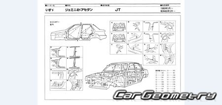 Isuzu Gemini (JT150) 1985-1990 (RH Japanese market) Body dimensions