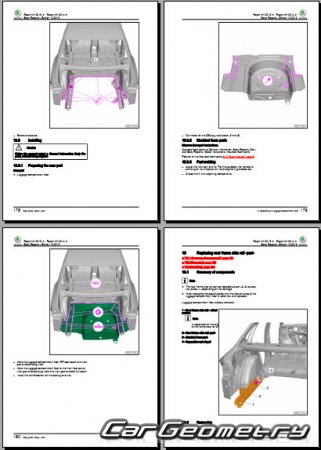 Геометрия кузова Skoda Rapid Spaceback 2013-2020