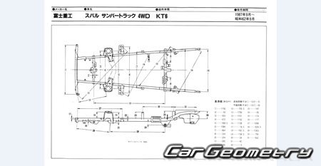 Subaru Sambar (KR KT) 1982-1990 (RH Japanese market) Body dimensions