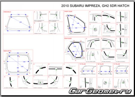 Subaru Impreza (GH) 2007-2011 (RH Japanese market) Body dimensions