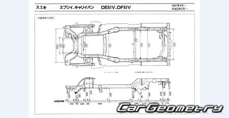 Suzuki Every & Carry 1991-1998 (RH Japanese market) Body dimensions