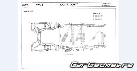 Suzuki Every & Carry 1991-1998 (RH Japanese market) Body dimensions