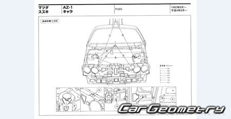 Mazda Autozam AZ-1 (PG6SA) 1992-1995 (RH Japanese market) Body dimensions